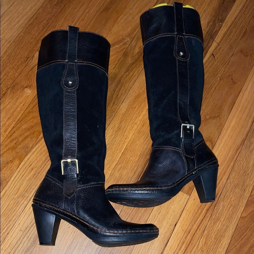 Naturalizer Black Dandy N5 Comfort Boots Size 7.  Side zipper. Buckle.